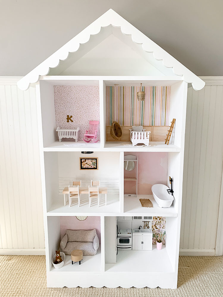 How to build a DIY dollhouse bookshelf