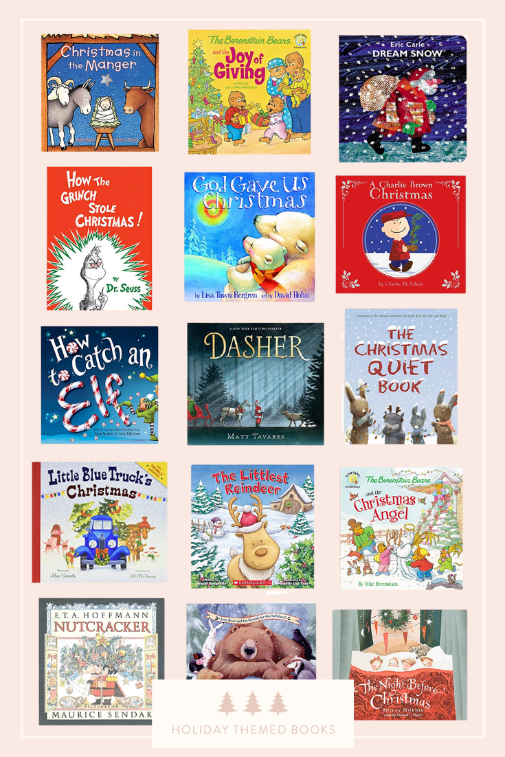 15 of our family's favorite Christmas-themed books for little ones like "Charlie Brown Christmas", "Bear Stays Up", and "Little Blue Truck's Christmas".