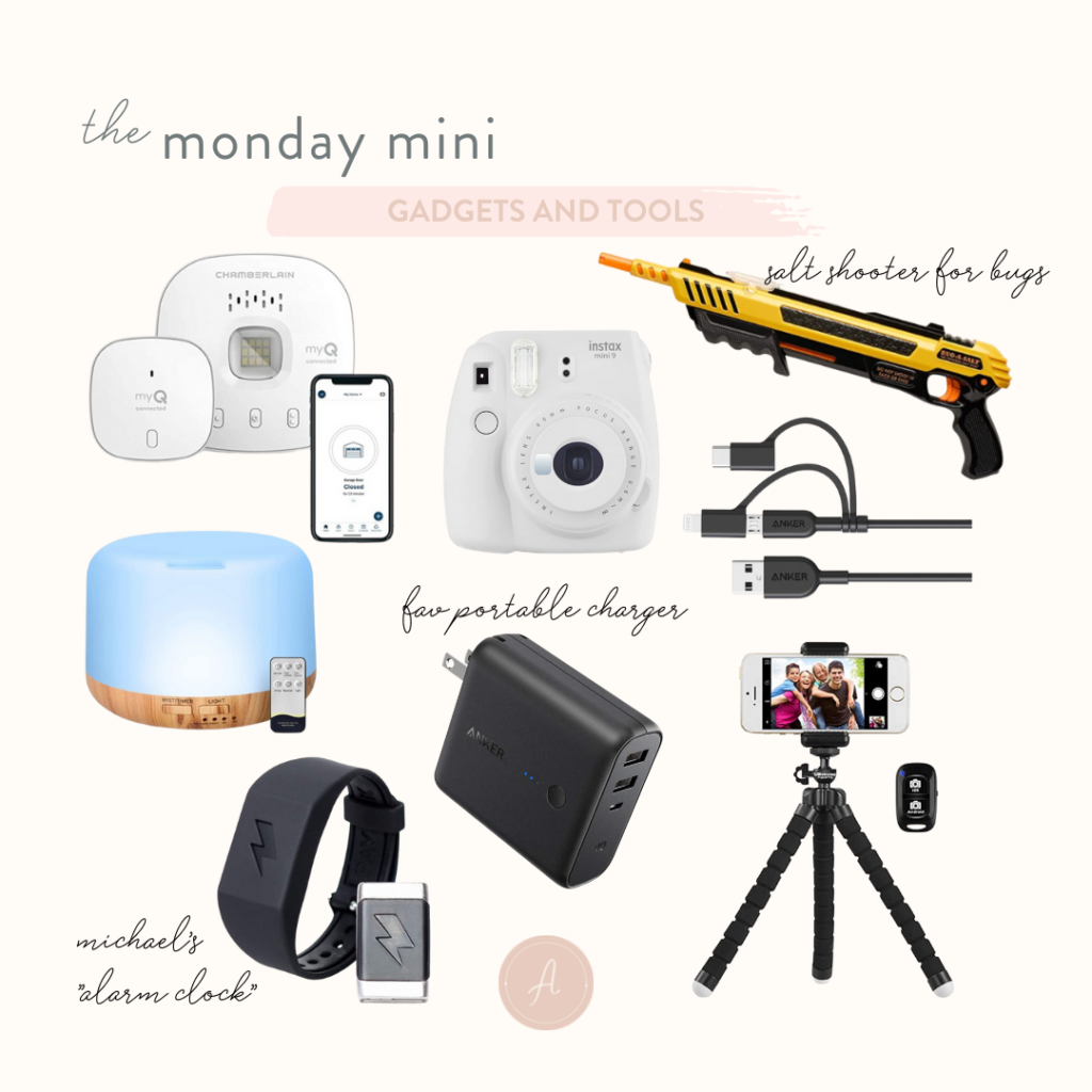 Shoppable photo collage with gift ideas for people who love gadgets and tools.