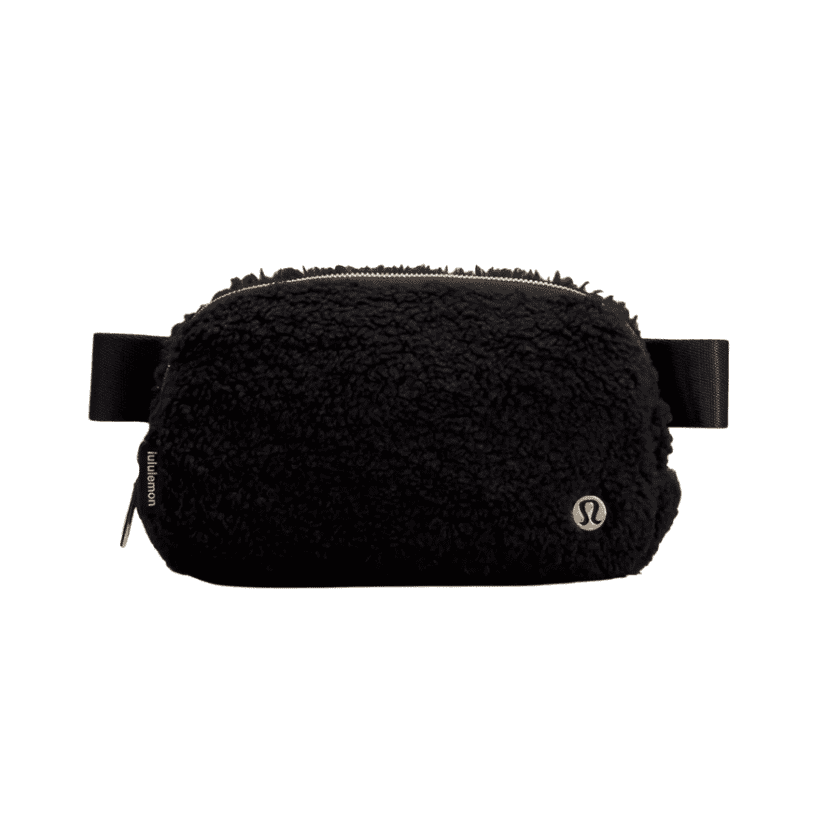 black fleece belt bag